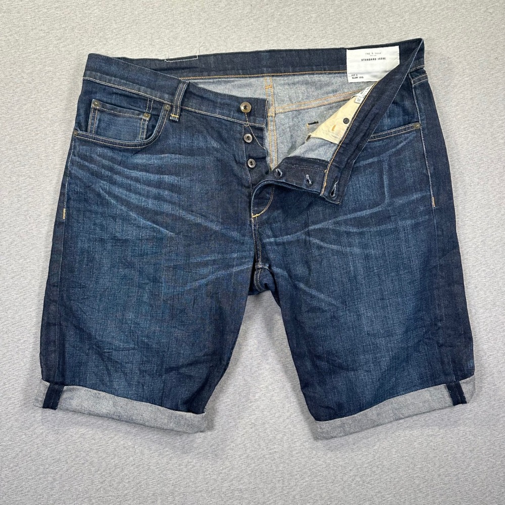 Rag & Bone Denim Shorts Mens 38 Indigo Fit 2 Slim Leg M1223K510‎ USA Made
